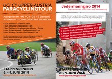 UCI OÖ. Paracyclingtour am Donnerstag, 22. Mai 2014