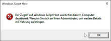 Eine gute Nachricht: Der "Windows Script Host" ist bereits deaktiviert am Montag, 27. Juni 2016
