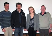 Foto von Felix Doppler, von links nach rechts Vorsitzender-Stellverteter Philipp Preundler, Vorsitzender Adi Watzl, Schriftführerin Manuela Doppler, Finanzreferent Franz Schwamberger am Mittwoch,  6. März 2013