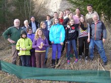Das Team, dass heuer den Amphibienzaun errichtete, Foto: Naturschutzbund Frankenburg am Montag, 10. März 2014