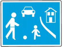 Verkehrsschild Wohnstraße am Freitag, 21. März 2014