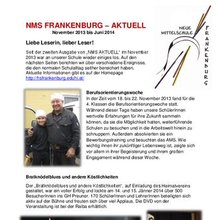 Dritte Ausgabe der „NMS aktuell“ erschienen am Montag, 30. Juni 2014