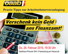 Verschenk kein Geld ans Finanzamt! am Mittwoch, 25. Februar 2015