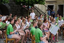 Das Jugendorchester beim Musikcamp in Lambach (Foto: Marktmusikkapelle Frankenburg) am Dienstag, 28. Juli 2015