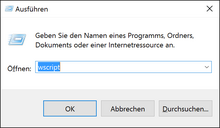 Mit der Windows-Taste und "R" öffnet sich das "Ausführen" Fenster am Montag, 27. Juni 2016