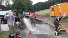 Aufräumarbeiten nach Unwetter am Freitag,  3. August 2018