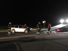 Aufräumarbeiten nach Verkehrsunfall am Sonntag, 30. September 2018